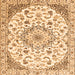 Round Machine Washable Medallion Orange Traditional Area Rugs, wshtr1466org