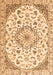 Serging Thickness of Machine Washable Medallion Orange Traditional Area Rugs, wshtr1466org