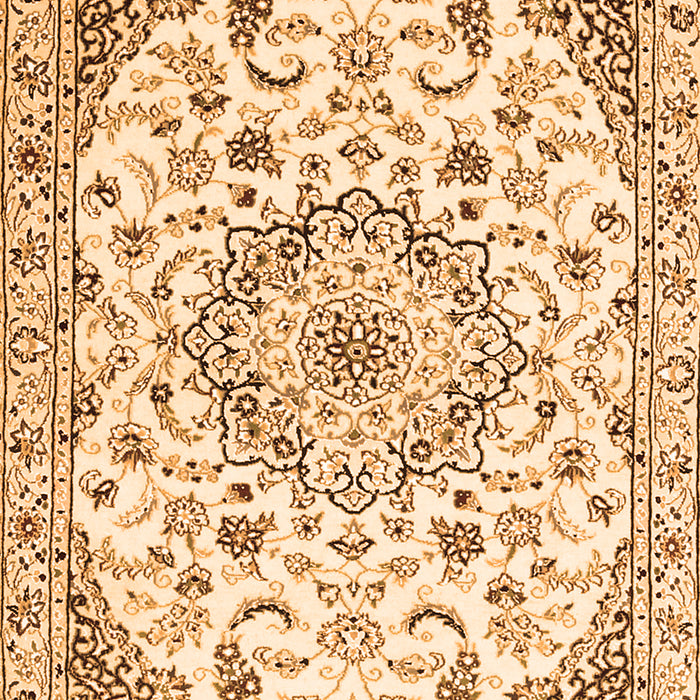 Serging Thickness of Machine Washable Medallion Orange Traditional Area Rugs, wshtr1466org