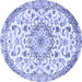 Round Medallion Blue Traditional Rug, tr1466blu