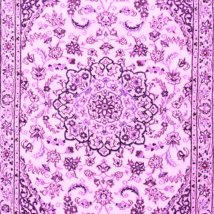 Machine Washable Medallion Pink Traditional Rug, wshtr1466pnk