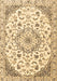 Machine Washable Medallion Brown Traditional Rug, wshtr1466brn