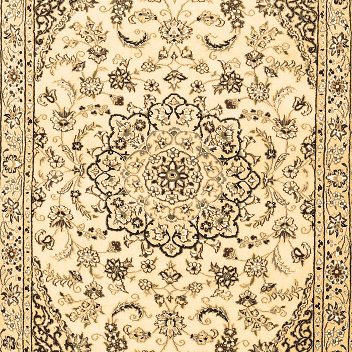 Machine Washable Medallion Brown Traditional Rug, wshtr1466brn