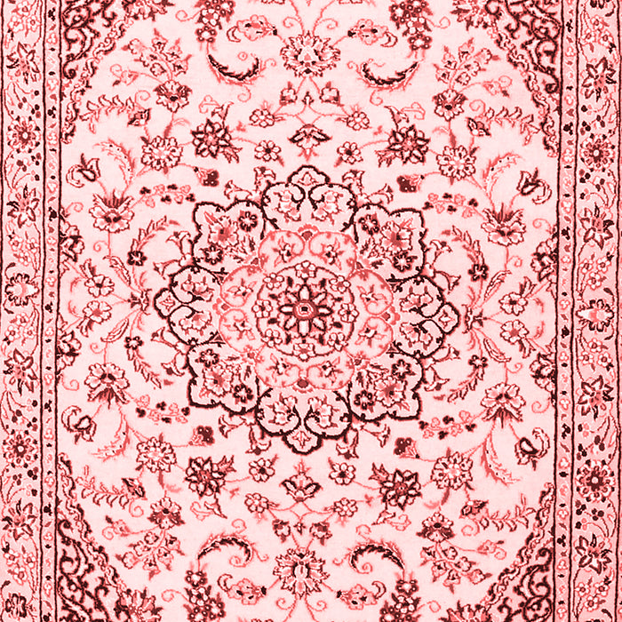 Machine Washable Medallion Red Traditional Rug, wshtr1466red