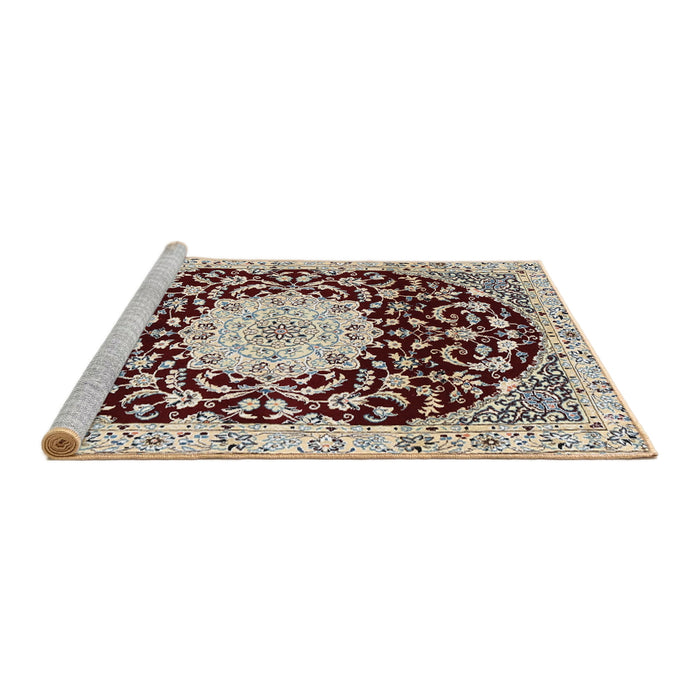 Sideview of Machine Washable Traditional Sepia Brown Rug, wshtr1467