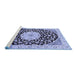 Sideview of Machine Washable Medallion Blue Traditional Rug, wshtr1467blu