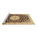 Sideview of Machine Washable Medallion Brown Traditional Rug, wshtr1467brn