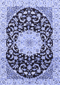 Medallion Blue Traditional Rug, tr1467blu