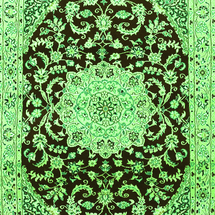 Serging Thickness of Machine Washable Medallion Green Traditional Area Rugs, wshtr1467grn
