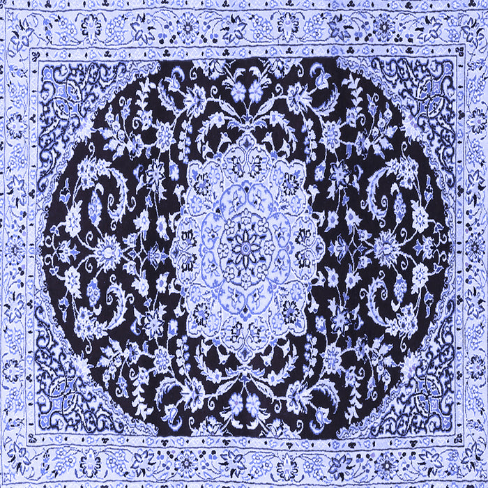 Square Medallion Blue Traditional Rug, tr1467blu