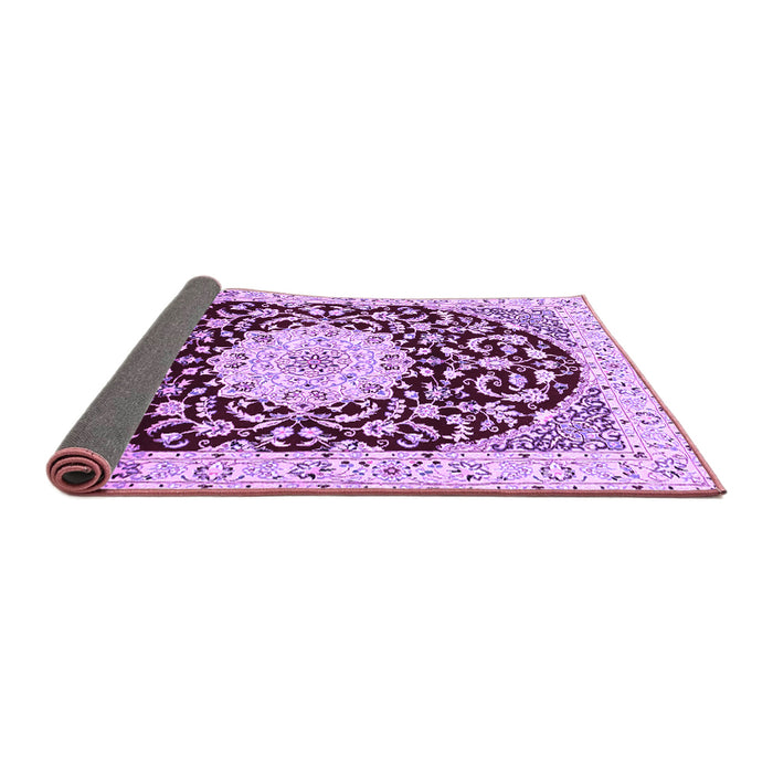 Sideview of Medallion Purple Traditional Rug, tr1467pur