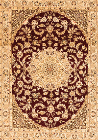 Medallion Orange Traditional Rug, tr1467org