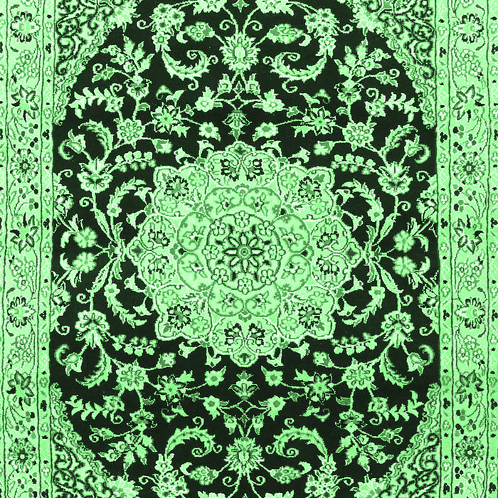 Medallion Emerald Green Traditional Rug, tr1467emgrn