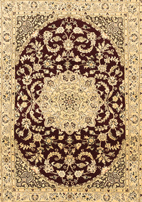 Medallion Brown Traditional Rug, tr1467brn