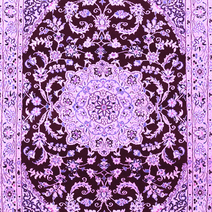 Machine Washable Medallion Purple Traditional Area Rugs, wshtr1467pur