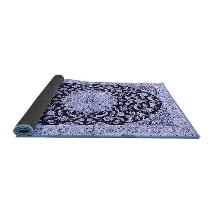 Sideview of Medallion Blue Traditional Rug, tr1467blu