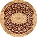 Square Medallion Orange Traditional Rug, tr1467org