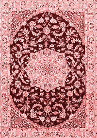 Medallion Red Traditional Rug, tr1467red