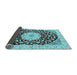 Sideview of Medallion Light Blue Traditional Rug, tr1467lblu