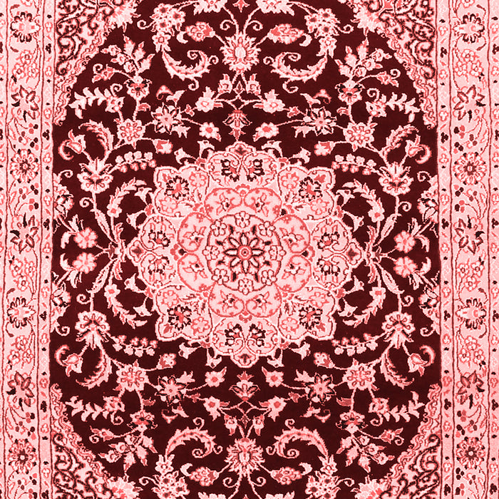 Machine Washable Medallion Red Traditional Rug, wshtr1467red