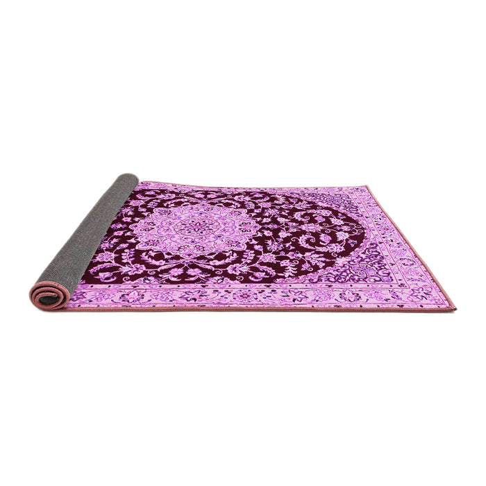 Sideview of Medallion Pink Traditional Rug, tr1467pnk