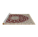 Sideview of Machine Washable Traditional Desert Sand Beige Rug, wshtr1468