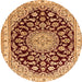 Square Medallion Orange Traditional Rug, tr1468org