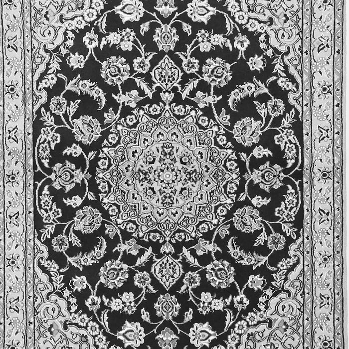 Serging Thickness of Machine Washable Medallion Gray Traditional Rug, wshtr1468gry