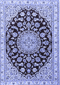 Medallion Blue Traditional Rug, tr1468blu