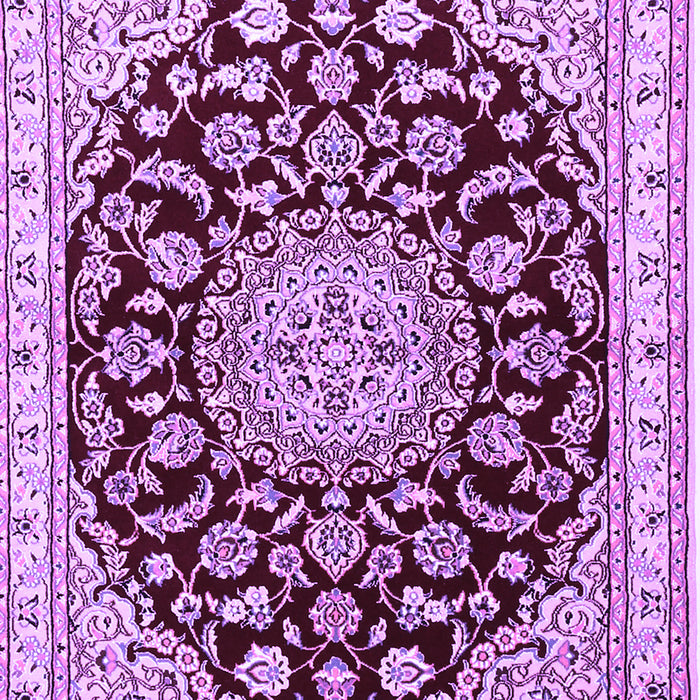 Machine Washable Medallion Purple Traditional Area Rugs, wshtr1468pur