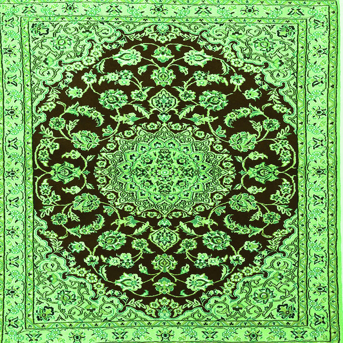 Serging Thickness of Medallion Green Traditional Rug, tr1468grn