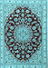 Medallion Light Blue Traditional Rug, tr1468lblu