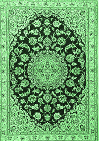 Medallion Emerald Green Traditional Rug, tr1468emgrn