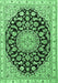 Medallion Emerald Green Traditional Rug, tr1468emgrn