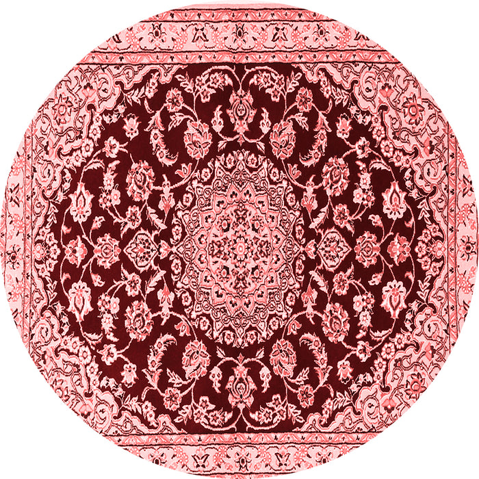 Machine Washable Medallion Red Traditional Rug, wshtr1468red