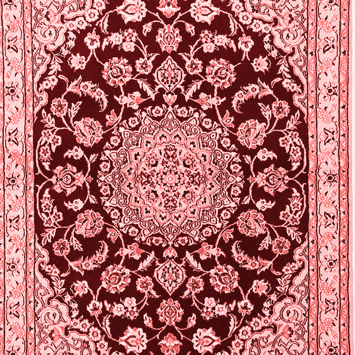 Machine Washable Medallion Red Traditional Rug, wshtr1468red