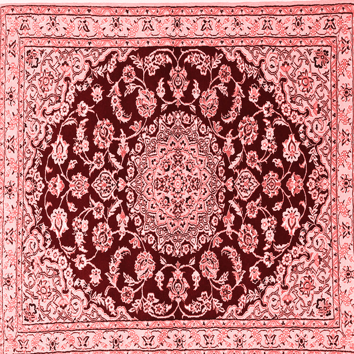 Machine Washable Medallion Red Traditional Rug, wshtr1468red