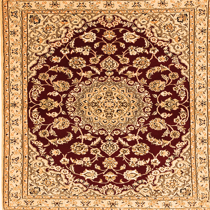 Serging Thickness of Medallion Orange Traditional Rug, tr1468org
