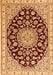 Serging Thickness of Machine Washable Medallion Orange Traditional Area Rugs, wshtr1468org