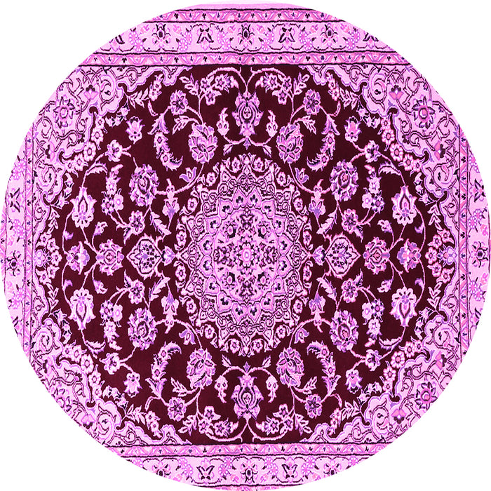 Round Medallion Pink Traditional Rug, tr1468pnk