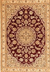 Medallion Orange Traditional Rug, tr1468org