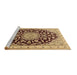 Sideview of Machine Washable Medallion Brown Traditional Rug, wshtr1468brn