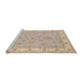 Sideview of Machine Washable Traditional Brown Rug, wshtr1469