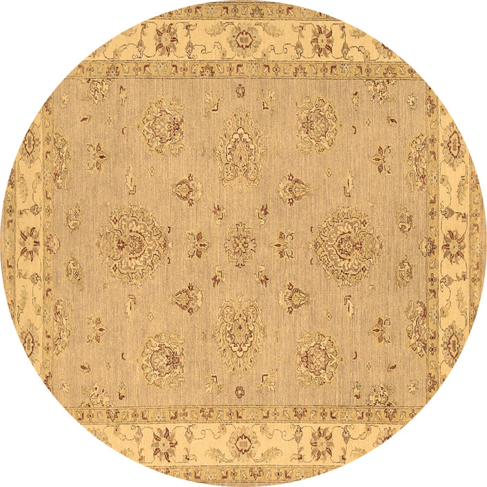 Round Machine Washable Oriental Brown Traditional Rug, wshtr1469brn