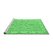 Sideview of Machine Washable Oriental Emerald Green Traditional Area Rugs, wshtr1469emgrn