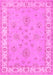 Machine Washable Oriental Pink Traditional Rug, wshtr1469pnk