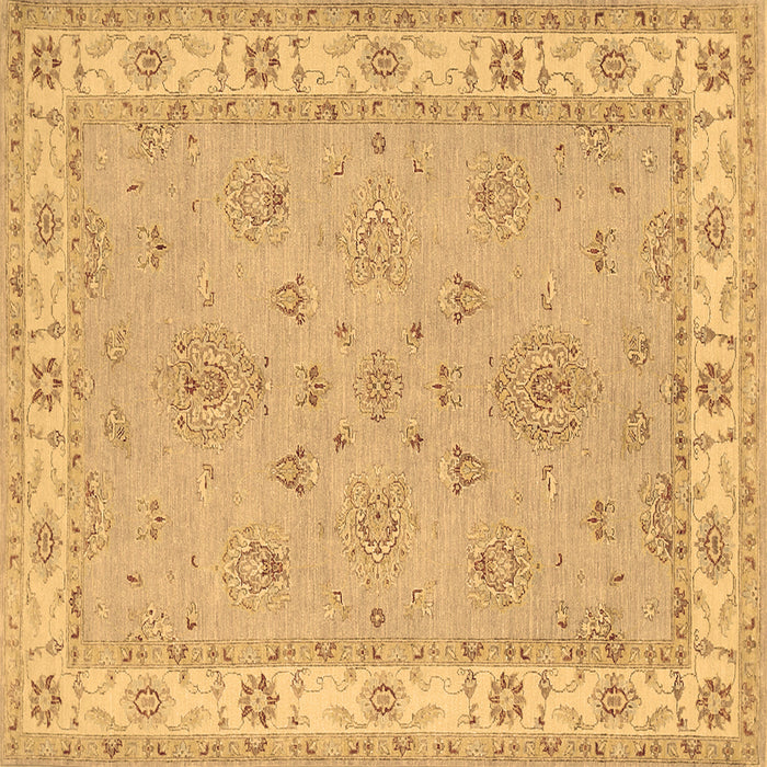 Square Oriental Brown Traditional Rug, tr1469brn