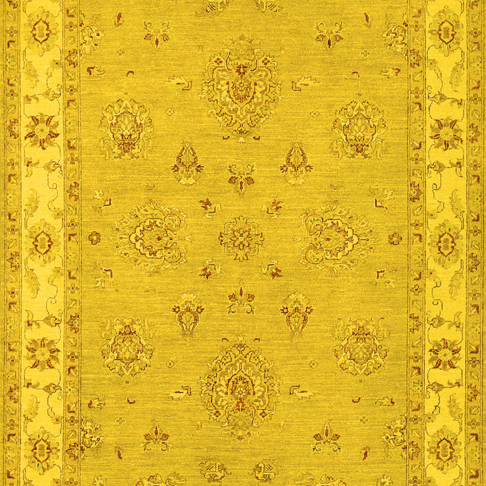Machine Washable Oriental Yellow Traditional Rug, wshtr1469yw