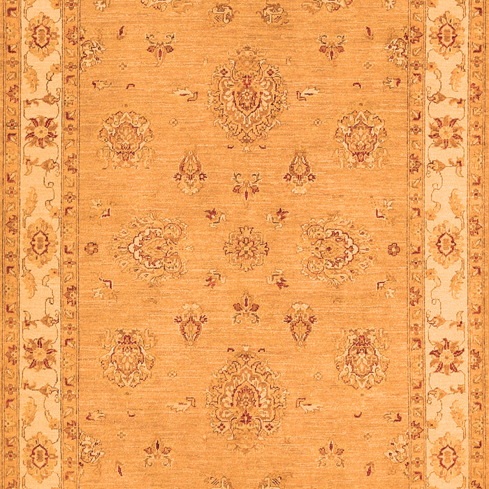 Serging Thickness of Machine Washable Oriental Orange Traditional Area Rugs, wshtr1469org