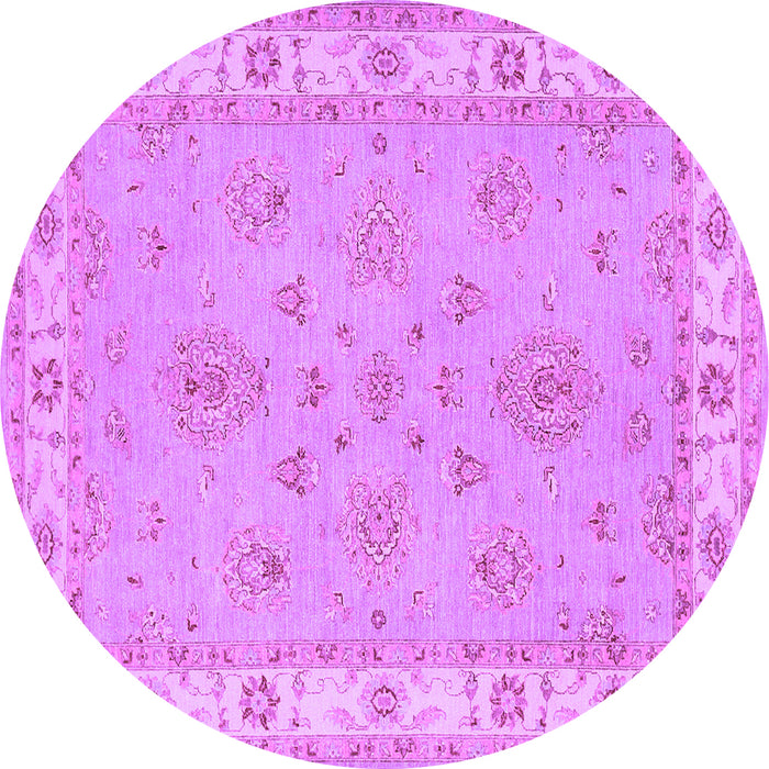 Round Machine Washable Oriental Purple Traditional Area Rugs, wshtr1469pur